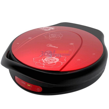 美的（midea)SH304A 炫彩系列 煎烤机 电饼铛 烤盘规格30CM 锁水美的圈 上盘回油结构 人性化把手