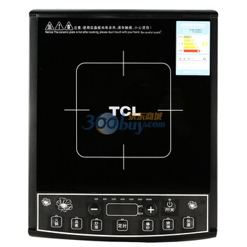 TCL TC-HA205A 按键式 电磁炉 时尚外观 黑色 2000W 法国技术黑晶板 赠：汤锅+炒锅