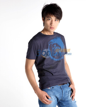 DIESEL 迪赛 男士圆领T恤 人头logo款 zn 80340965845XX款 蓝黑色 M