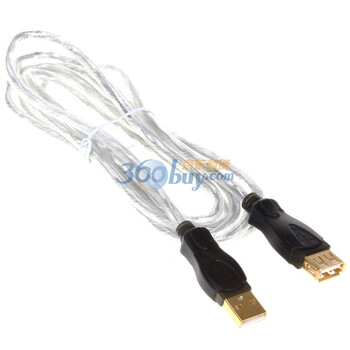 包尔星克（PowerSync）UAMF21PK USB2.0延长线 A公对A母 24K镀金接口 1.8米
