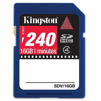金士顿（Kingston）16GB Class 4 Video系列SD存储卡（SDV/16GB）