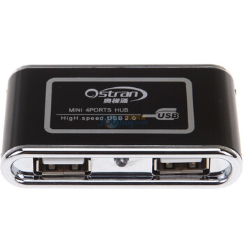 奥视通（ostran）OST-328D 黑金刚4口商务HUB（配备足2A电源）