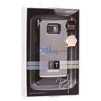 摩米士（MOMAX）金属贴皮强韧保护壳 适用于三星Galaxy S2 i9100 /9108/9188 拉丝白 送原厂液晶保护膜