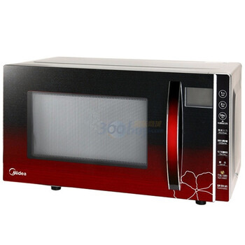 美的（Midea）EG823MF7-NRH3 红黑 23升 平板 智能电脑版 微波炉（光波）升级纳米银内胆 烧烤功能