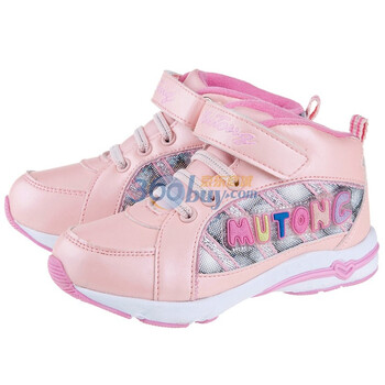 牧童 Mutong M1818 女童冬款新品运动鞋 跑步鞋 加棉粉红30