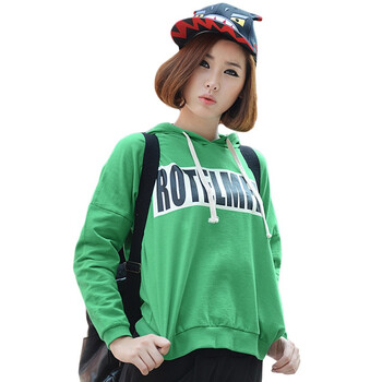 韩都衣舍 韩国卫衣秋冬季新品长袖带帽套头女卫衣EQ0933 绿色 S