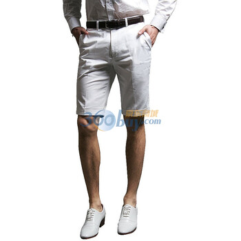 V3+MAN+夏季全棉男士西装短裤中裤商务休闲修身时