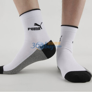 PUMA 彪马 男士提花商务休闲 短袜子 黑色 25-27cm