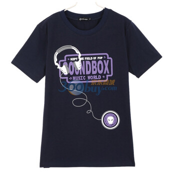 韩都衣舍 韩国2012夏季新品夏装男圆领短袖T恤NR2036 藏蓝色 XL