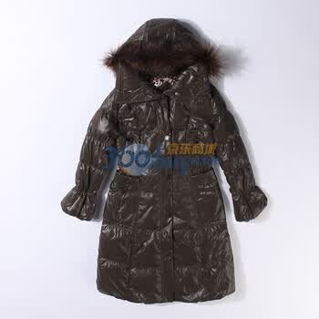 波司登羽绒服 女中长款亮面 BR1974 灰色 185/104A(XXXL)