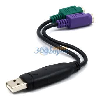 优越者 Y-155 USB转P/S2转接线 ps2转usb