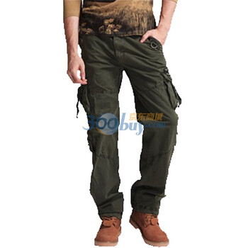 【FEEL MIND】经典洗水风格工装多袋裤 14-11303 军绿色 34