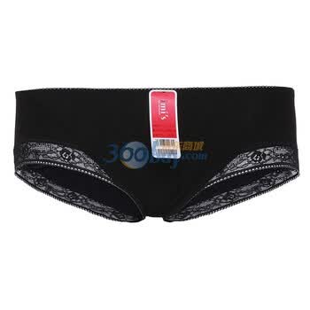 爱慕 imi’s爱美丽棉花边低腰平角内裤IM23A81 黑色 XL