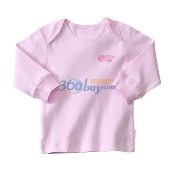 贝贝怡（bornbay） BB307 宝宝服 活动肩套头上衣 婴儿童装内衣浅粉红92码