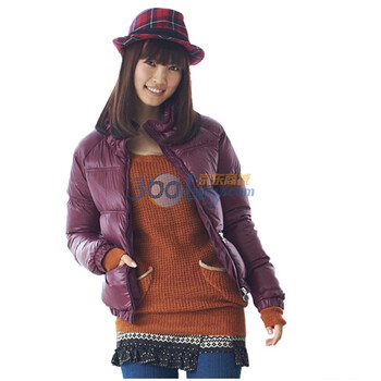 歌莉娅GOELIA 羽绒服 长袖立领羽绒服109J857W 酒红色 L