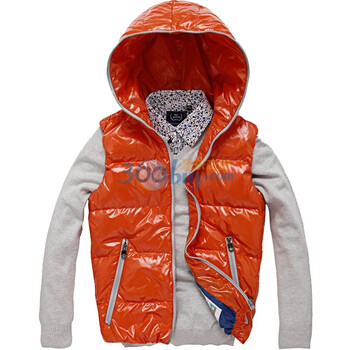 Justyle秋冬多色男士羽绒马甲男款外套45113077 桔红