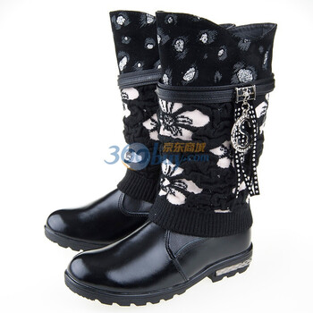 牧童Mutong Q7063童鞋 筒靴 童靴 女童保暖靴子 冬款新品 黑色 37