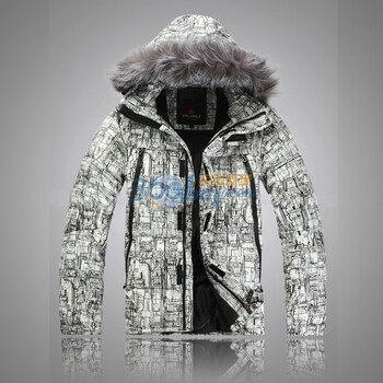 valianly 2011新款男款羽绒服滑雪服 转移印花毛防水防风保暖透气2167白色54/XXL/185