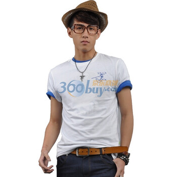 FYNEX 2012新款夏装 纯棉圆领时尚休闲简单男短袖T恤913 白色 180/XL