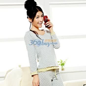 歌瑞尔夏款佳期如梦纯棉舒适可爱连帽运动服家居服 两件套女睡衣 灰色 XL