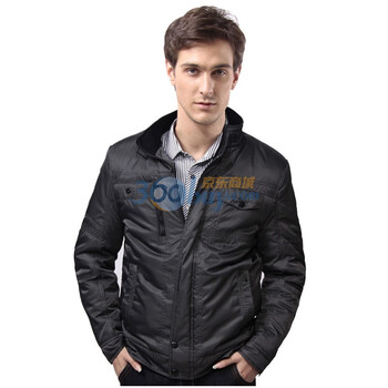 稻草人男装 2011冬季新品 商务纯色立领棉服M116122 灰色 185