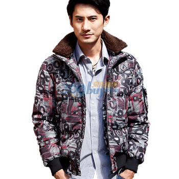 诠渡良品trenduality 2011冬装新款花色抗寒保暖羽绒服#81480 红色 XXL
