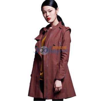 CELLMICELL 巴哈米舍2012春装新款女装 格子长款风衣 原创设计世界风 702AF002 姜黄色 M