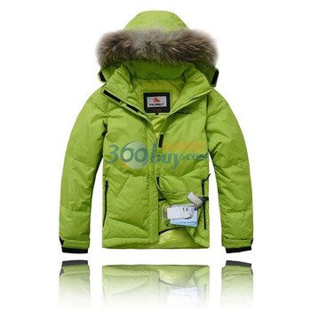 包邮2011时尚新款女款泛户外羽绒服滑雪服 貉子帽毛防水防风透气保暖DF74 绿 52/XXL/180