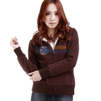 艾勒罗克 ELEMENT LOOK 2011新款仿毛双层绣花连帽卫衣1101EPA13 咖啡 S
