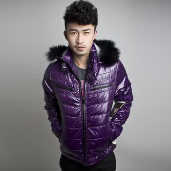 CRIUSDUKE韩版休闲时尚羽绒男棉衣912007 深蓝色 XL