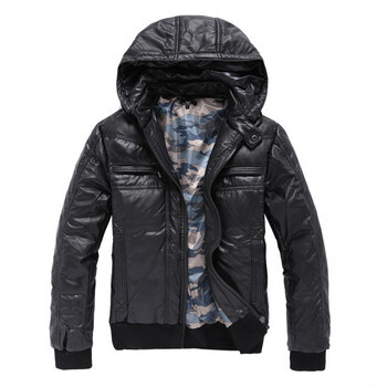 笛凡 DF 冬季时尚立领休闲短款羽绒服 黑色 XXL