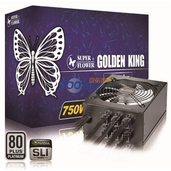 振华（SUPER FLOWER）白金冰蝶750 电源（额定750W/80PLUS白金牌/支持SLI/走背线）