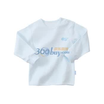 贝贝怡（bornbay） BB308 婴儿内衣全棉 宝宝睡衣纯棉 幼儿服饰服装秋衣春装上衣内衣 浅蓝色 90码