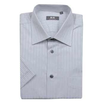 顺美 SMART GARMENTS 春夏男士商务休闲 条纹 纯棉短袖衬衫091022 44