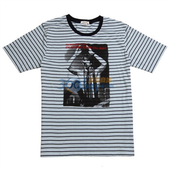 YISHION以纯 T恤男装休闲圆领短袖针织衫T恤 11214016 宝蓝色 XXL