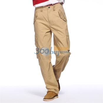 IZOD 秋季新品纯棉暗格纹多口袋男士休闲裤 2061916208851 卡其色 190/96A(36)