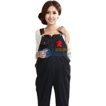 乐禧来2011新款秋冬装孕妇装牛仔背带裤-牛仔蓝 B11W0228 深蓝色 M