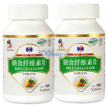 修正 膳食纤维素片 清理肠道 改善高血糖 0.6gx100片 2瓶