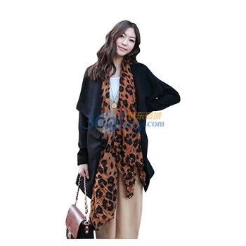 韩都衣舍 韩国大衣春季新品新年春装女韩版纯色翻领毛呢大衣外套GW1702 黑色 均码