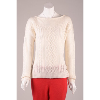 <em>法国</em>乐颂 . 纯羊绒 . <em>手工编织</em>一字领<em>毛衣</em> 纯白系