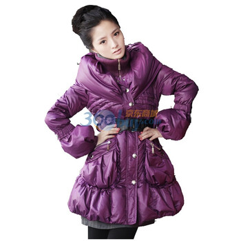 O.SA 90%灰鸭绒韩版羽绒服 加厚保暖羽绒服 SY00909 紫色 XL