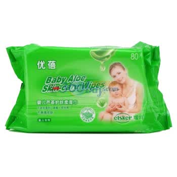 嗳呵婴儿芦荟护肤柔湿巾80片装AHS002