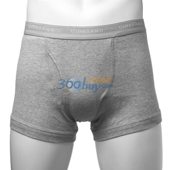 Giordano佐丹奴 内衣裤 男Logo宽皮筋平脚内裤 01179513 深灰色 XL