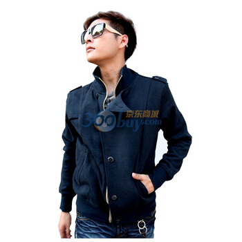 MIX2 新款个性立领潮男韩版斜开襟男装时尚卫衣 L13S10D1 蓝色 XXL