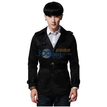 唐狮Tonlion男装休闲风衣外套111311054104 黑色 XXL