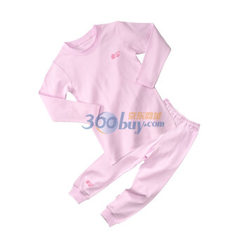 贝贝怡（bornbay） BB805 宝宝服 半高领套装 婴儿童装内衣浅粉红110码