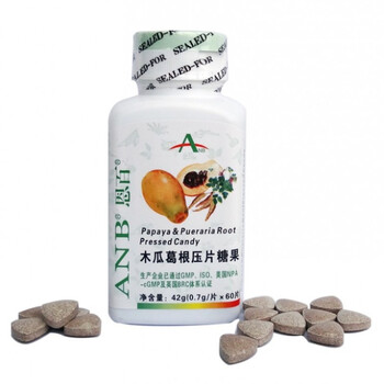 恩百ANB 木瓜葛根片 木瓜 葛根 0.7g/片*60片 正品