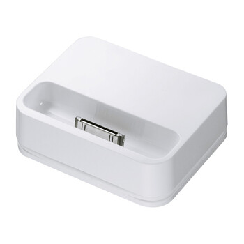 日本SANWA SUPPLY ACA-CRADLE2W 苹果iPod、iPhone 4、3GS的USB可收纳基座充电器 可传输数据 白