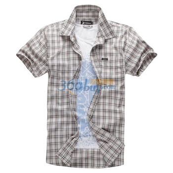 WINJEANS维杰斯 2012新款法兰绒磨毛短袖格子衬衫 NO.9 深红色 XL
