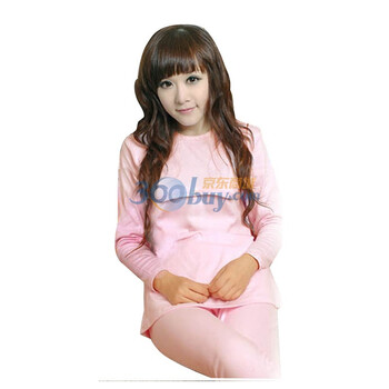 莱薇妈咪 精纺纯棉孕产妇两用哺乳内衣套装/秋衣96277浅粉红M